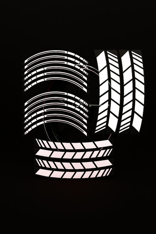 Kit Coppia Cerchio Moto WHITE GLOWSTRIPS 17" – Strisce Riflettenti