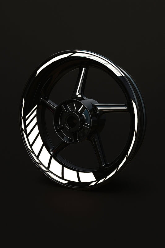 Kit Coppia Cerchio Moto WHITE GLOWSTRIPS 17" – Strisce Riflettenti