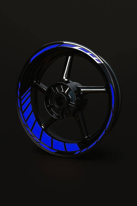 Kit Coppia Cerchio Moto BLU GLOWSTRIPS 17" – Strisce Riflettenti