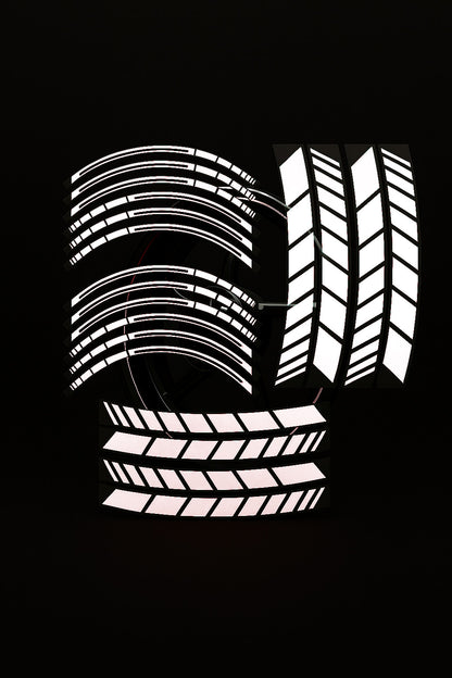Kit Coppia Cerchio Moto WHITE GLOWSTRIPS 17" – Strisce Riflettenti