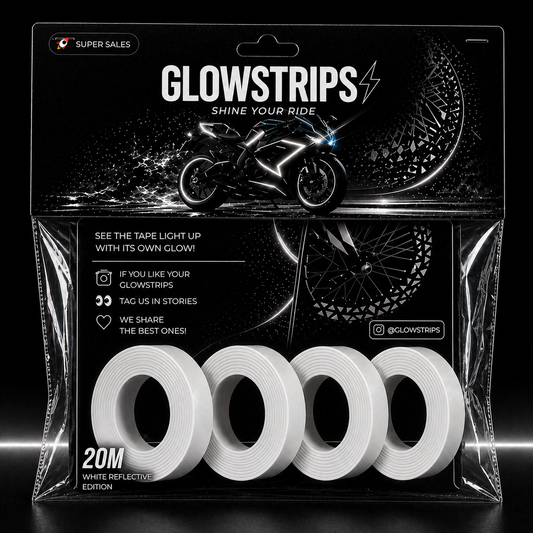 20M GlowStrips WHITE Reflective Edition